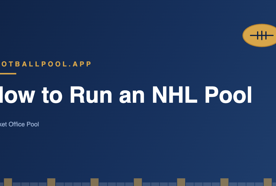 How to run an NHL hockey pool