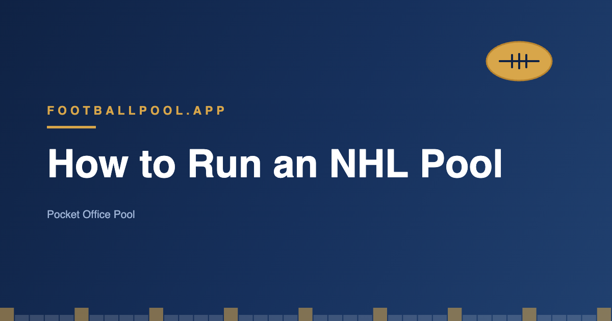 How to run an NHL hockey pool